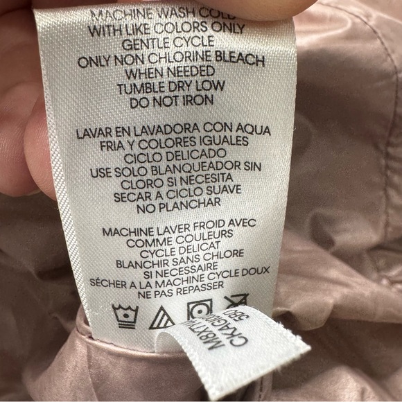 Calvin Klein Women Puff Vest in Light Rose Pink Small Gold Zip - Picture 5 of 11